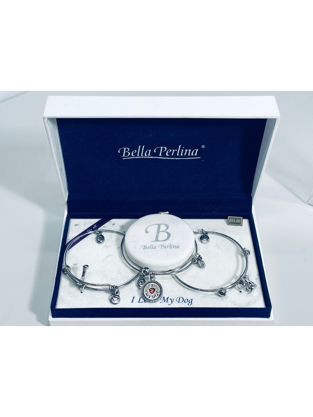 Bella Perlina I Love My Dog Charm Bracelets Set of 3